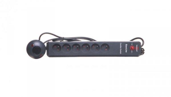 Przedłużacz EcoLine Comfort Switch 6x230V /+wyłącznik nożny/ 2m antracyt H05VV-F 3G1,5 1159454616