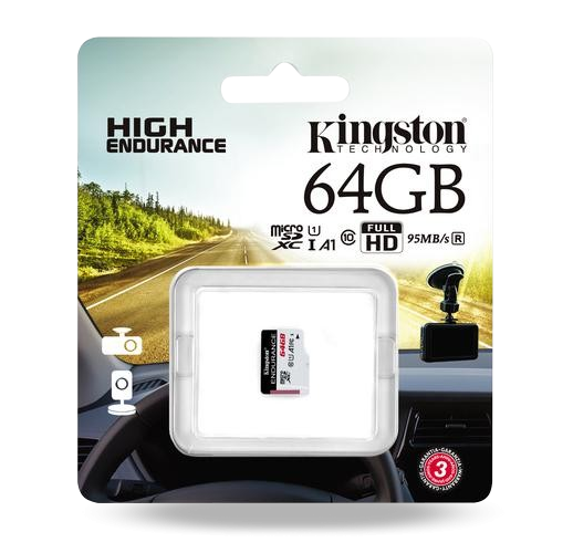 Karta pamięci microSD Kingston High-Endurance UHS-I 64GB 24/7 (rejestratory i monitoring)