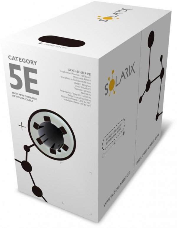 KABEL SKRĘTKA SOLARIX CAT.5E U/UTP UV Fca 305m SXKD-5E-UTP-PE
