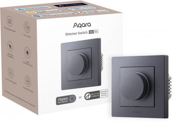 Aqara Dimmer Switch H2 EU Szary Ściemniacz światła z pokrętłem KD-R01D-G