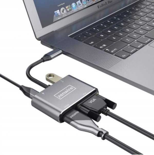 ADAPTER HUB Przejściówka USB-C 4W1 HDMI 4K VGA USB Zenwire BYL-2310