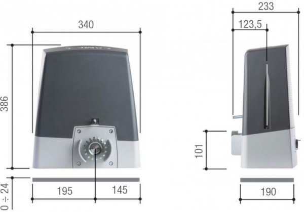Napęd/siłownik CAME BKX12AGM BRUSHLESS do 1200kg bram przesuwnych