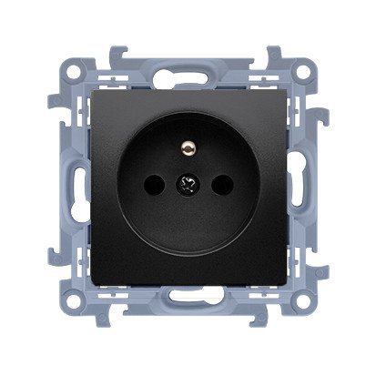 KONTAKT SIMON 10 MODUŁ CZARNY MAT GNIAZDO 1X Z/U Z PRZESŁONAMI SZYBKOZŁĄCZA 16A 250V