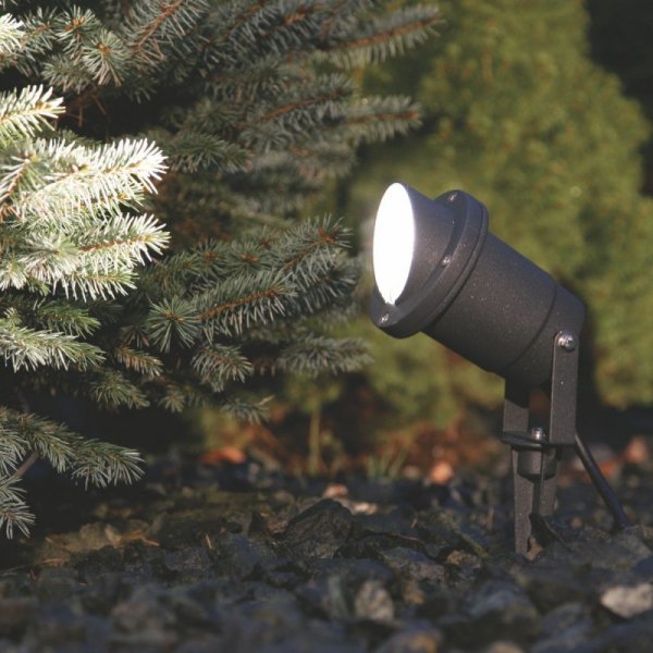 BUSH GRAFITOWY OPRAWA GRUNTOWA REFLEKTOR 1X GU10/ 10W IP65 ALUMINIUM LAKIEROWANE/ SZKŁO