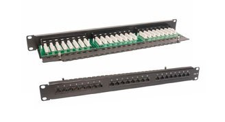 PANEL KAT. 6 UTP 19&quot; 1U 24 PORTY RJ45, Z PÓLKĄ