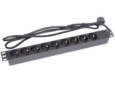 LISTWA ZASILAJĄCA 19&quot; 9X230V PRZEWÓD SCHUKO