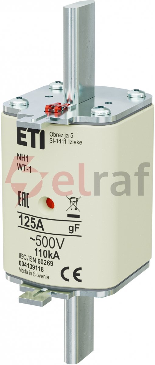 Wkładka bezpiecznikowa NH1 125A gF 500V 004139118