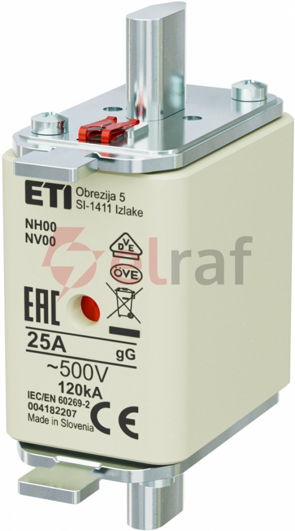 NH00 GG 25A/500V WKŁ.ZWŁ. KOMBI
