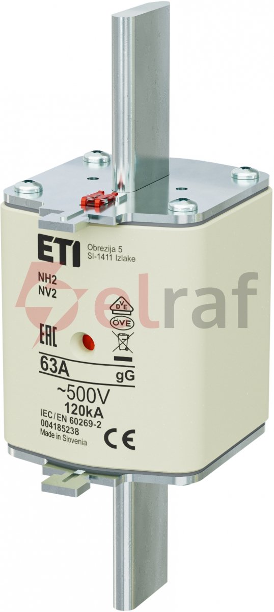Wkładka bezpiecznikowa NH2 63A gG 500V 004185238