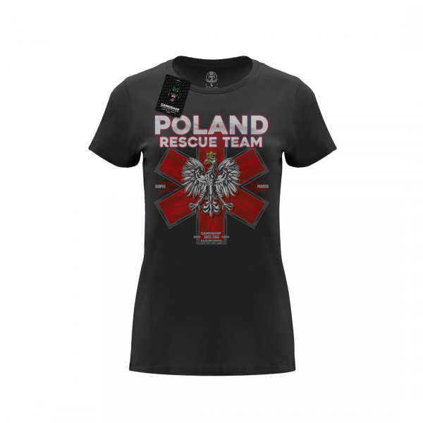 Poland rescue team koszulka damska bawełniana