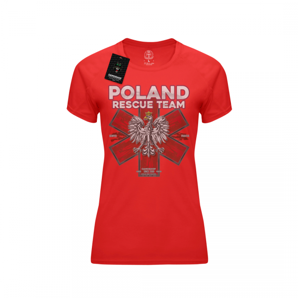 Poland rescue team koszulka damska termoaktywna