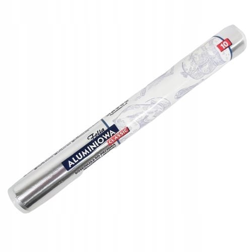 Folia Aluminiowa Classic 10 m Srebrna do Pieczenia Grillowania Mrożenia