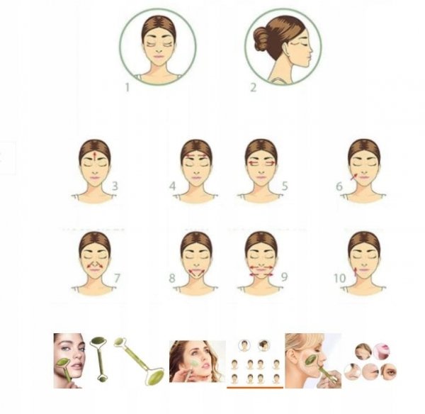 Masażer jadeitowy do twarzy z jadeitu roller wałek