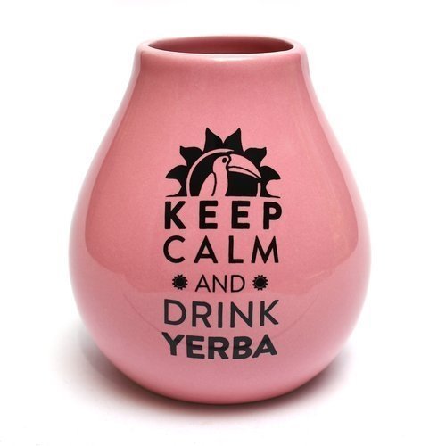 Matero Ceramiczne Różowe Keep calm and Drink Yerba Mate