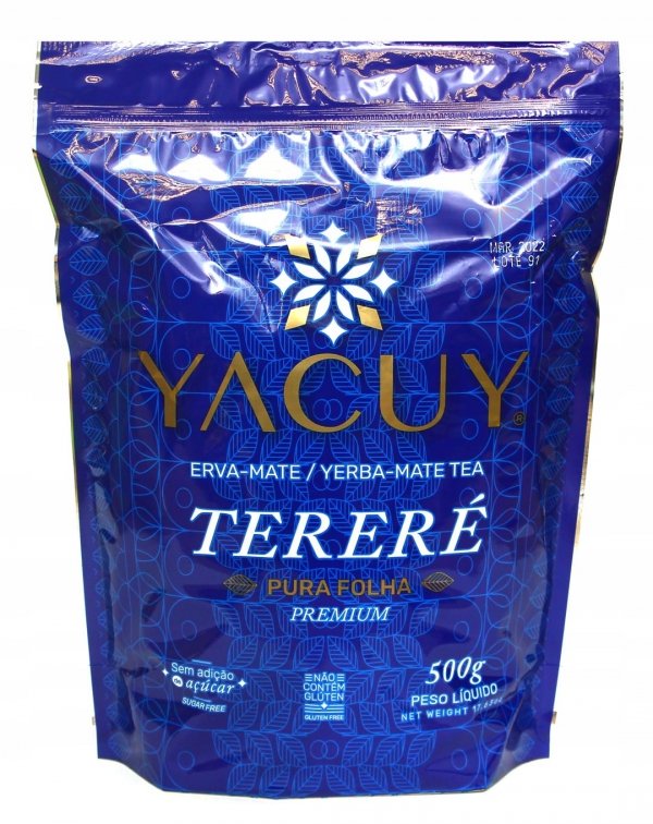 Yerba Mate Yacuy TERERE Pure Leaf 500g 0,5kg Pura Folha Premium Brazylia