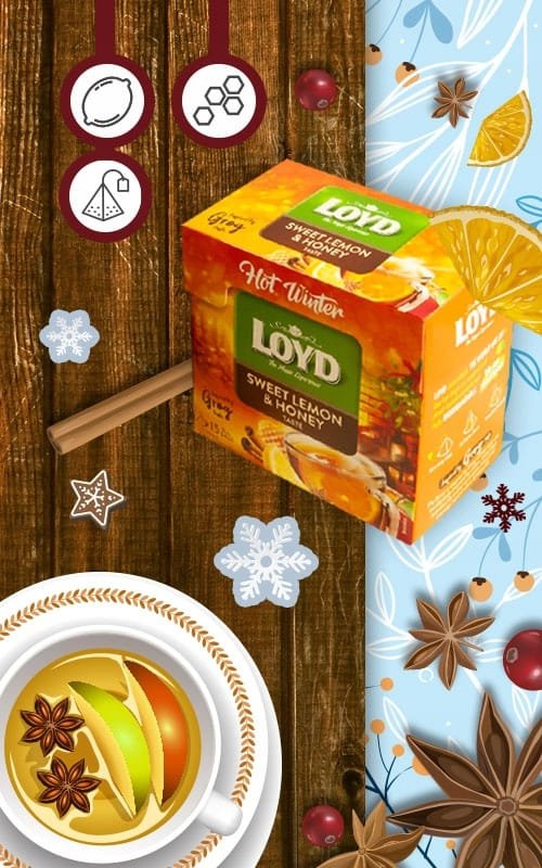 Zimowa Rozgrzewająca Herbata Owocowa Słodka Cytryna Miód Winter 15 T. LOYD
