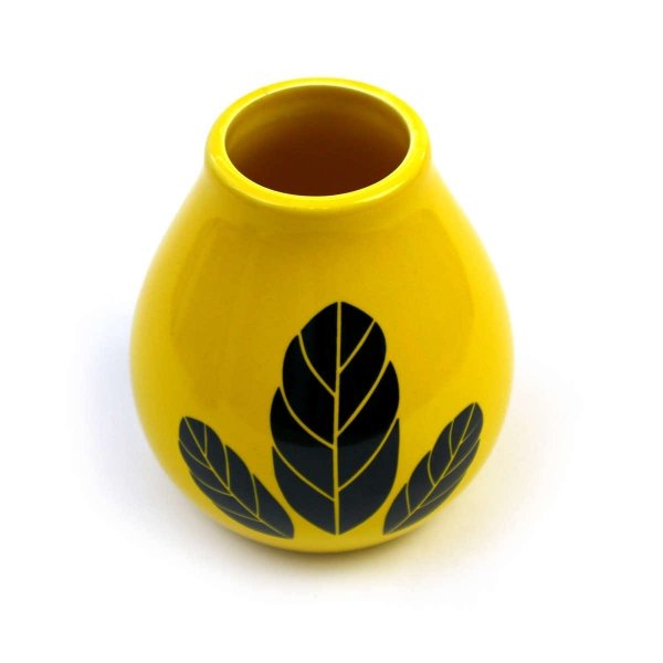 Matero Ceramiczne Calabaza ŻÓŁTE Amarillo Yerba Mate Luka Hoja