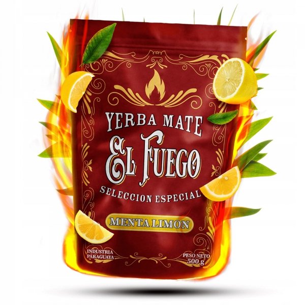 Yerba Mate El Fuego Menta Limon MOCNA 0.5kg 500g