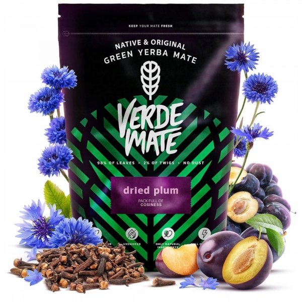 Yerba Mate Verde Mate Green Dried Plum 0,5kg 500g Suszona Śliwka Goździki