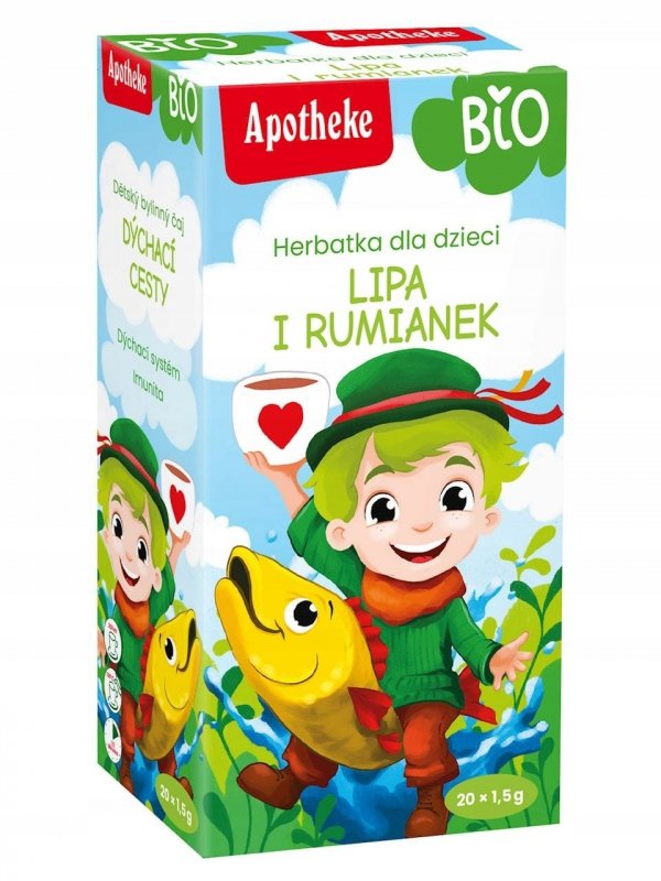 HERBATKA DLA DZIECI LIPA RUMIANEK MALINA ROKITNIK BIO 20 x 1,5 g APOTHEKE