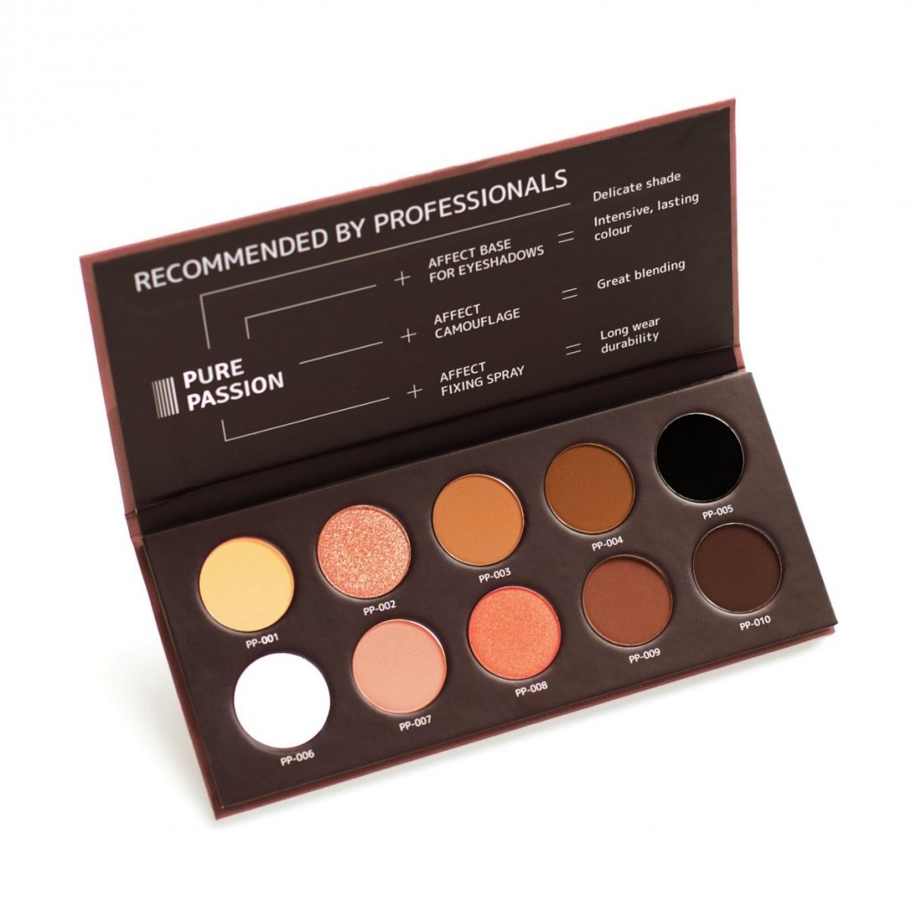 Affect make up. Affect cosmetics pure passion eyeshadow palette. affect палетка тени. палетка fashion passion. sombras de ojos pure beauty тени.