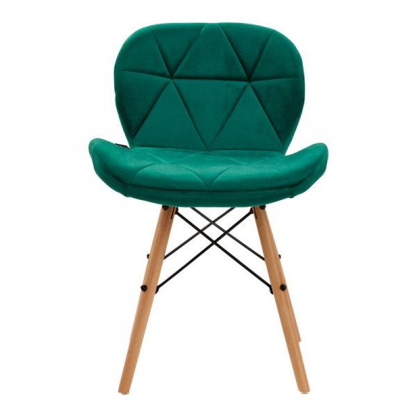 4Rico Krzesło skandynawskie QS-186 aksamit zielone