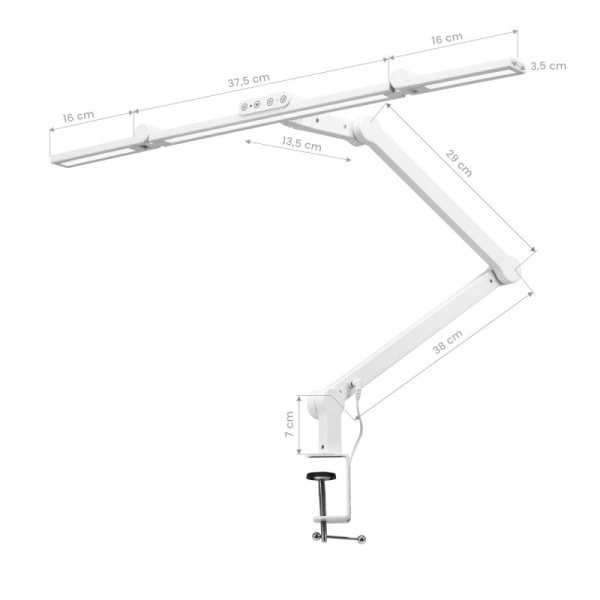 Lampa zabiegowa do manicure Glow L03 do blatu biała