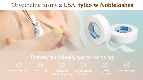 NOBLE LASHES PIANKOWA TAŚMA DO PODKLEJANIA DOLNYCH RZĘS &quot;3M&quot; 5 M X 5 CM