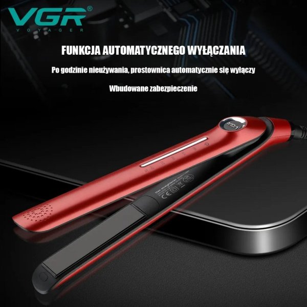 VGR V-566R Prostownica do włosów czerwona