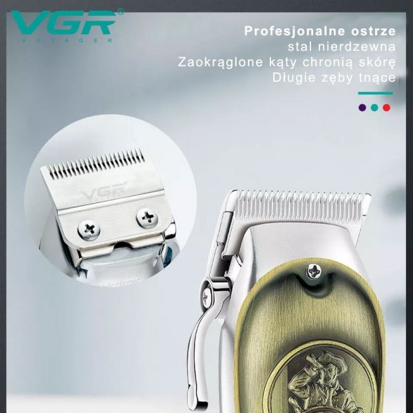VGR V-658 Metalowa maszynka wyświetlacz złoto-srebrna