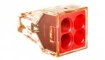 Szybkozłączka 4x 1,5-4mm2 przeźroczysta czerwona 773-604 /100szt./
