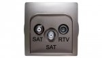 Simon Basic Gniazdo antenowe SAT/SAT/RTV końcowe satynowe BMZAR+SAT3.1-P2.01/29