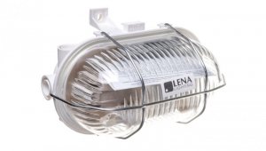 Oprawa kanałowa OVAL 1x60W E27 IIkl. 230V IP44 SIMETAL, biała, z rozkładaną siatką 321177/EU