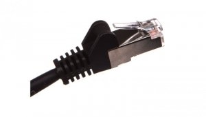 Kabel krosowy patchcord F/UTP kat.5e CCA czarny 1m 68655