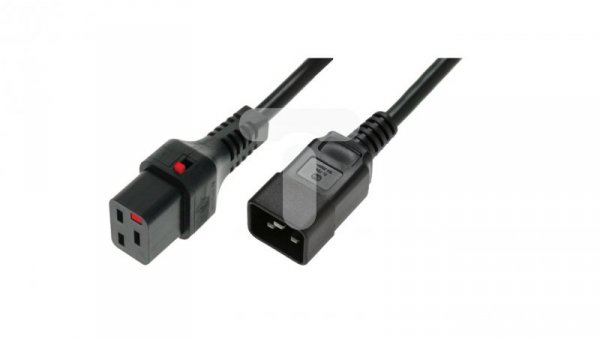 Kabel zasilający serwerowy 3x1,5 IEC C20 prosty/IEC C19 prosty M/Ż czarny IEC-PC1284 /1m/