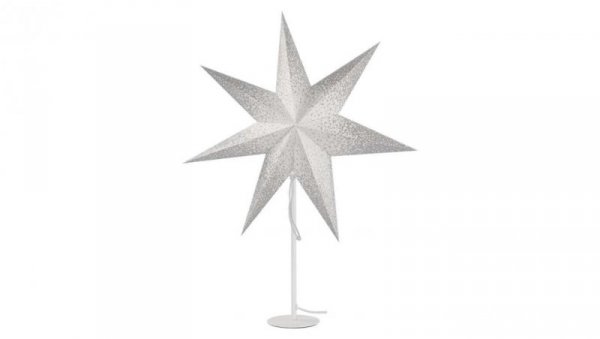 Dekoracje - świecznik biały, papierowa gwiazda beżowa, 67x45 cm, na żarówkę E14, IP20 DCAZ14