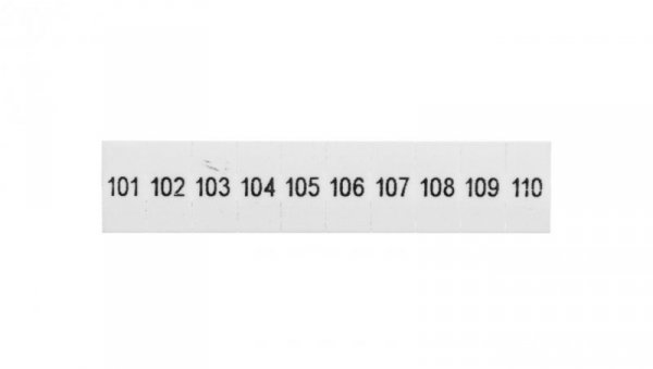 Oznacznik do złącz szynowych, opisówka ZB 5 numerowana od 101-110 kolor biały /10szt./