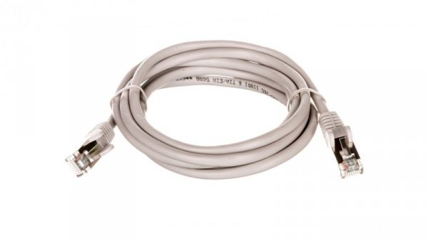Kabel krosowy patchcord F/UTP kat.5e CCA szary 1m 50127