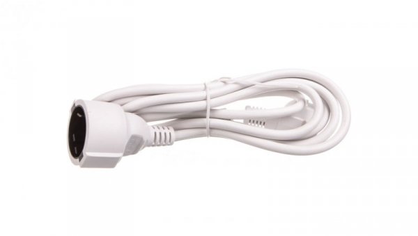 Kabel przedłużajacy (przedłużacz) 3m biały 1x230V H05VV-F 3G1,5 93087