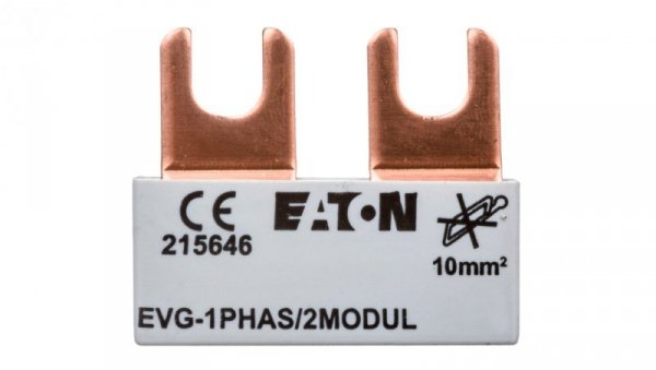 Szyna łączeniowa 1P 63A 10mm2 widełkowa (2 mod.) EVG-1PHAS/2MODUL 215646