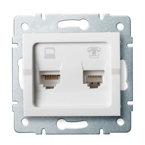 Gniazdo komputerowo-telefoniczne (RJ45 Cat 5e+RJ11) Wysokość [mm] 25112