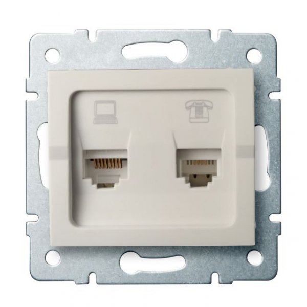 Gniazdo komputerowo-telefoniczne (RJ45 Cat 5e+RJ11) Wysokość [mm] 25171