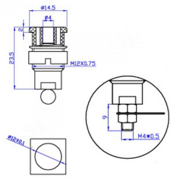 Gniazdo panelowe bezp. 4mm GLP301-Y 32A CAT II 1000V żółty