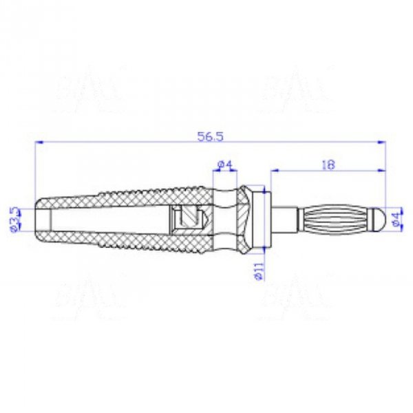 Wtyk banan 4mm WB411-R 50V=/30V~ 24A czerwony