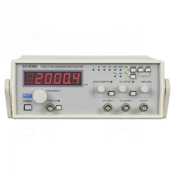 SG1638N Generator funkcyjny 0,2Hz~2MHz / częstościomierz 15MHz