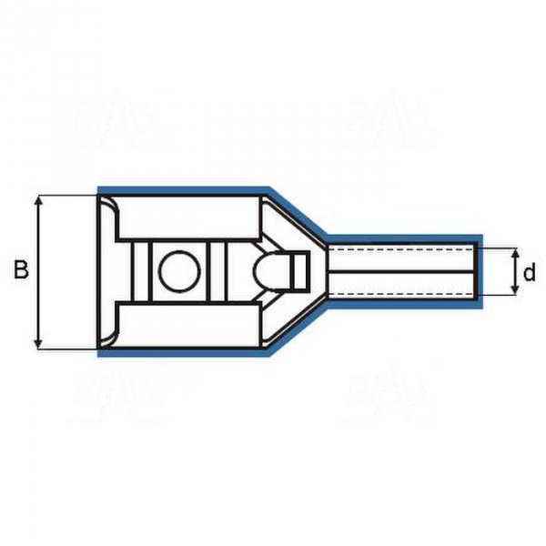 ZKF-2.5mm2-4.8BK Konektor żeński złocony, czarna osłona