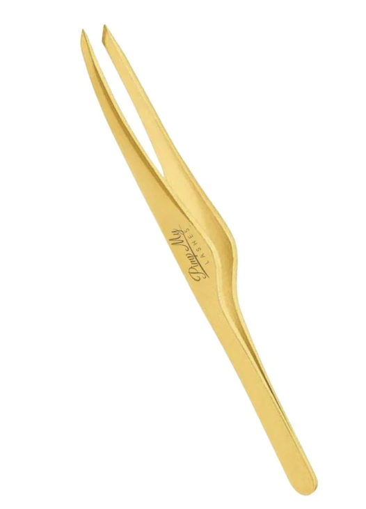 Złota pęseta skośna do regulacji brwi #SLANT SLIM Pimp My Brows