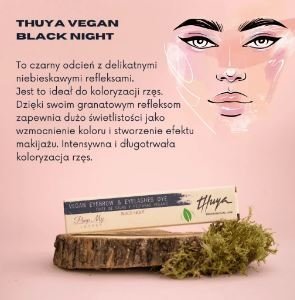 WEGAŃSKA FARBA ARGANOWO – ALOESOWA DO KOLORYZACJI BRWI I RZĘS THUYA VEGAN &quot;Black Night&quot;