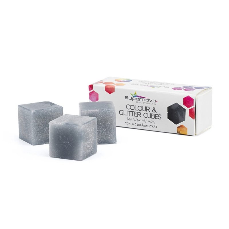 SUPERNOVADEPIL GLITTER CUBE SILVER - KOSTKA BARWIĄCA WOSK ( 3 X 13 ML)