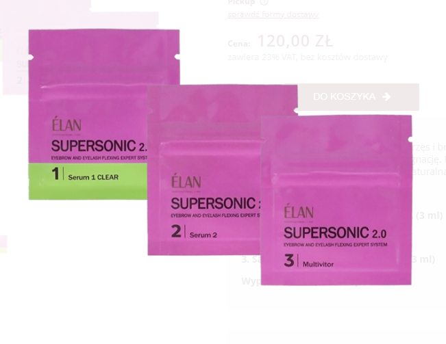 Zestaw do laminacji brwi i rzęs w saszetkach SUPERSONIC 2.0 ELAN